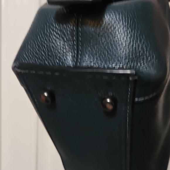 Coach NWOT Dalton Dark Green Leather Shoulder Bag, Gunned Metal - Picture 12 of 16